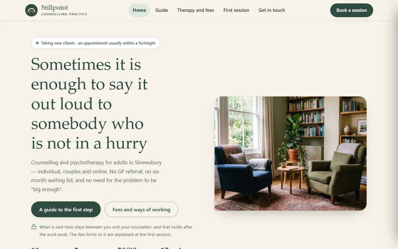 Example website — Stillpoint Counselling (counselling)