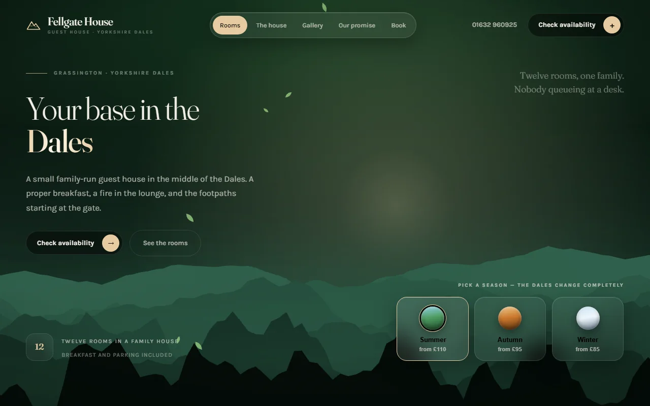 Example website — Fellgate House (guest house)