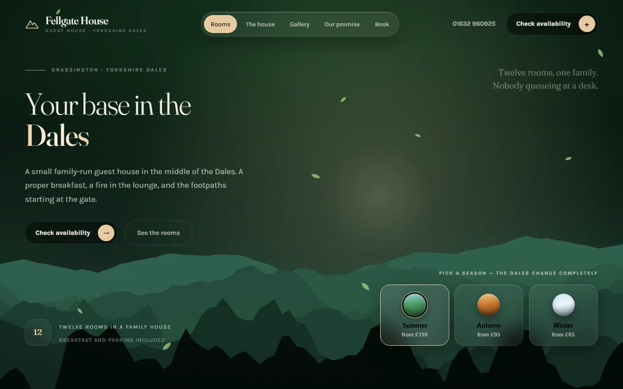Example website — Fellgate House (guest house)