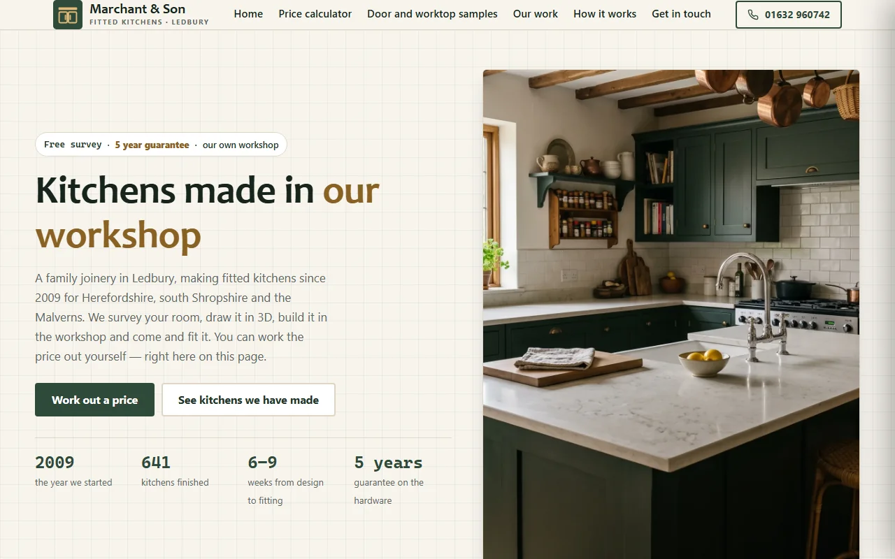 Example website — Marchant & Son Kitchens (fitted kitchens)