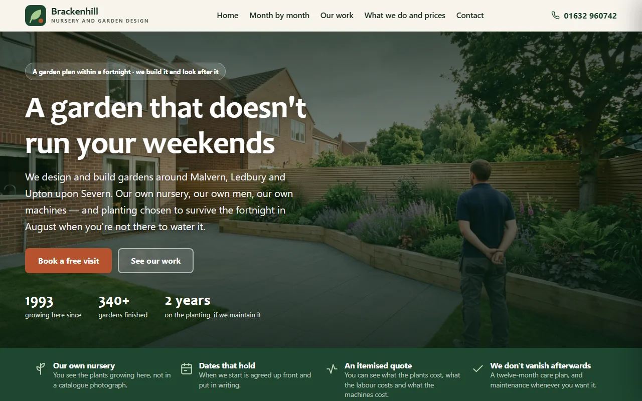 Example website — Brackenhill Landscapes (landscaper)