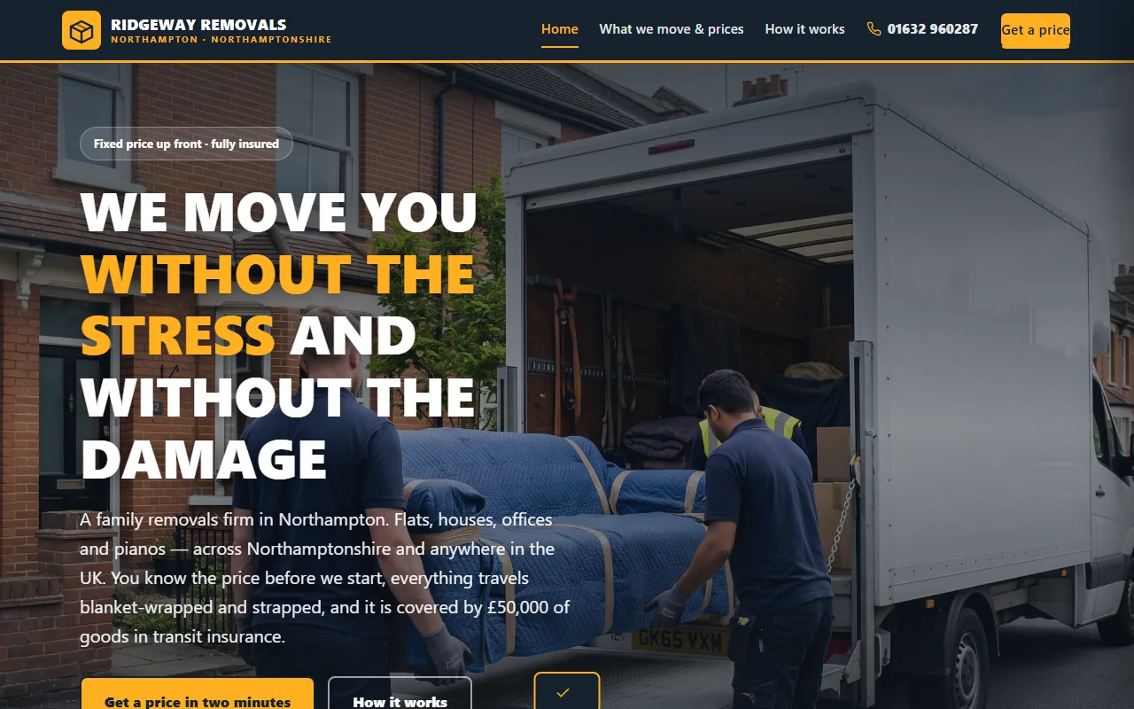 Example website — Ridgeway Removals (removals)