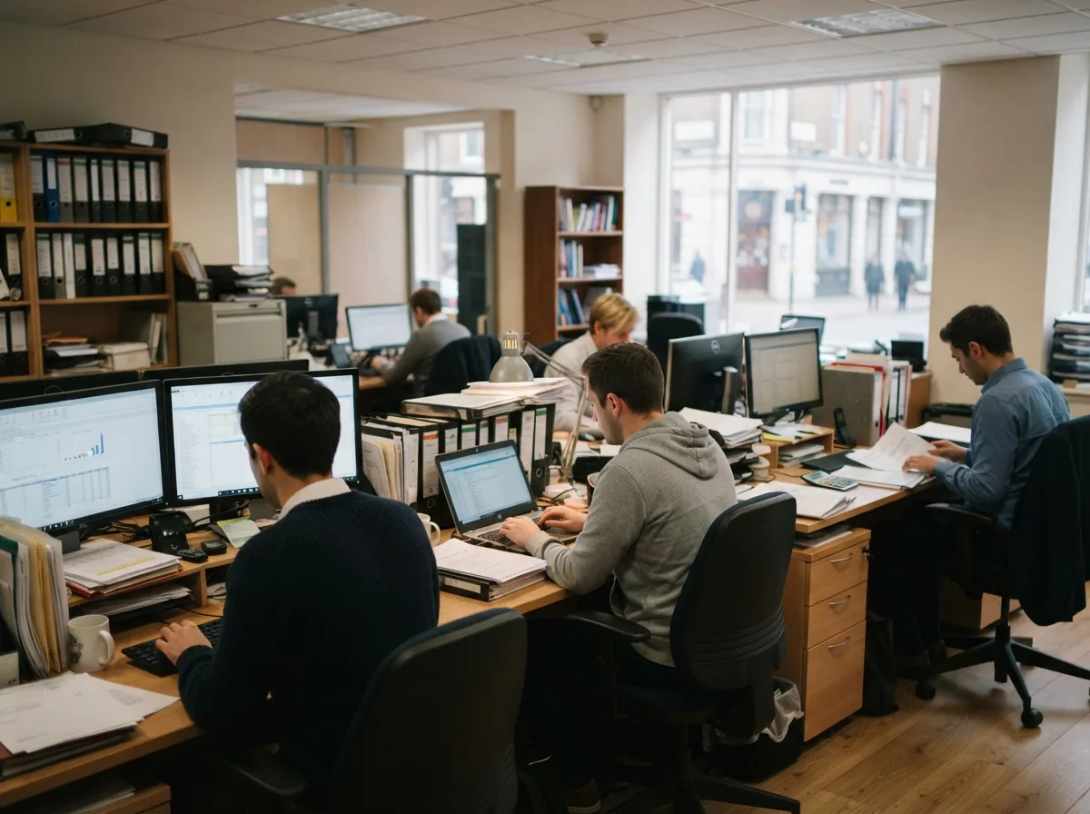 The team at work in the office