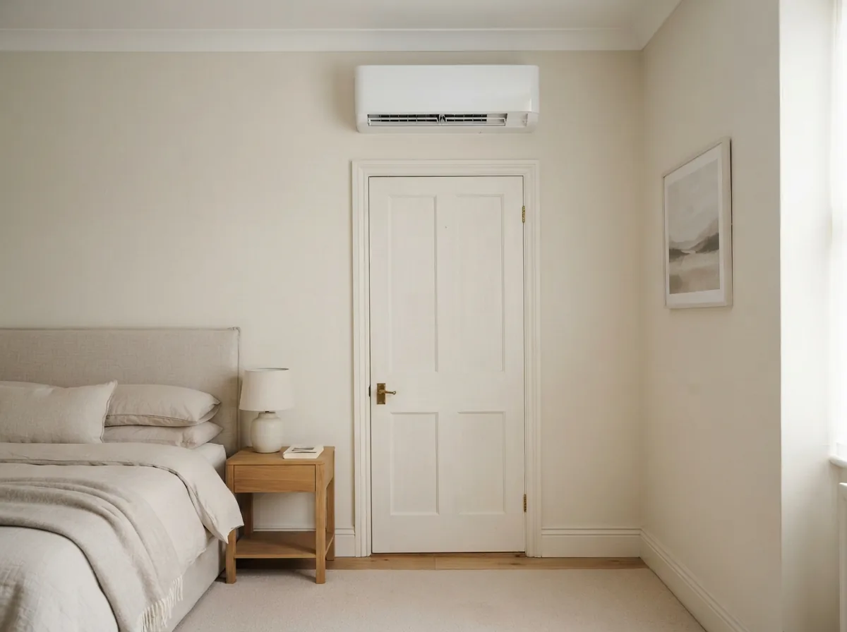 A 2.5 kW wall unit above a bedroom door