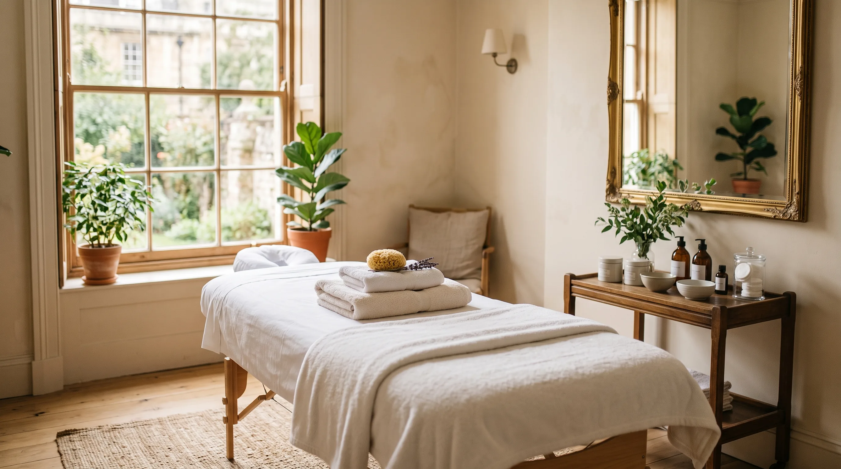 A facial in progress in the treatment room