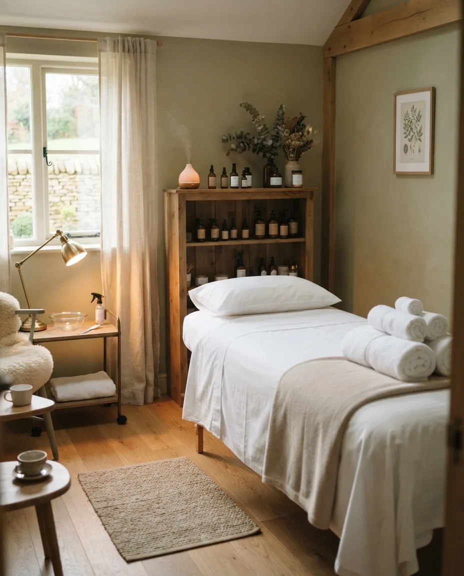 The treatment room, ready for the next appointment