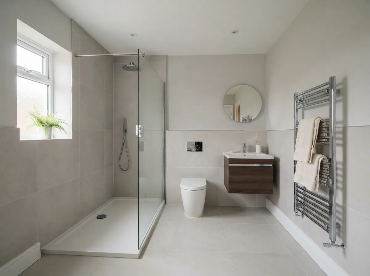 A finished downstairs bathroom in a house extension