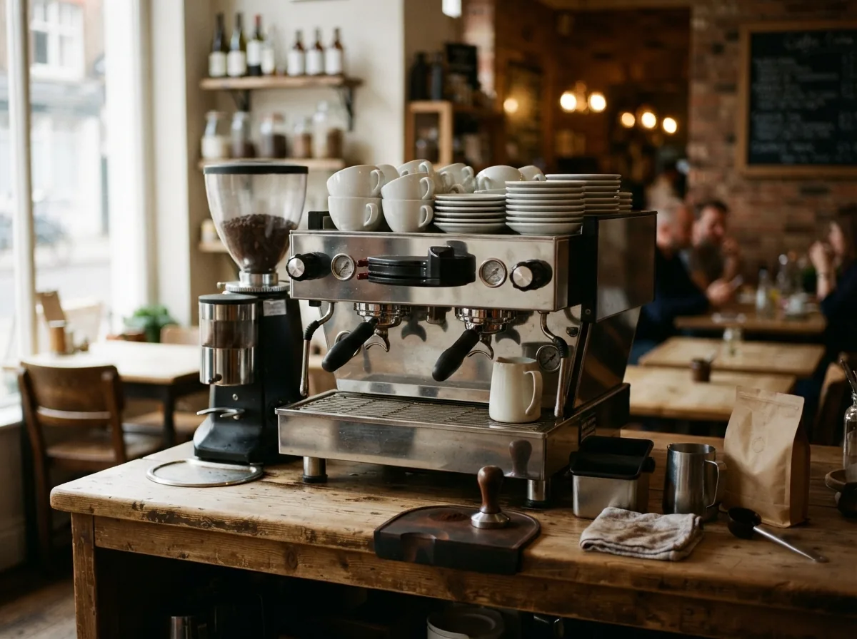 The bar and the espresso machine