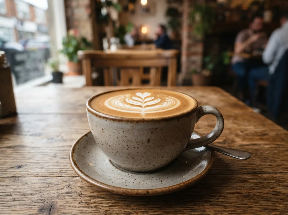 Latte art in a flat white