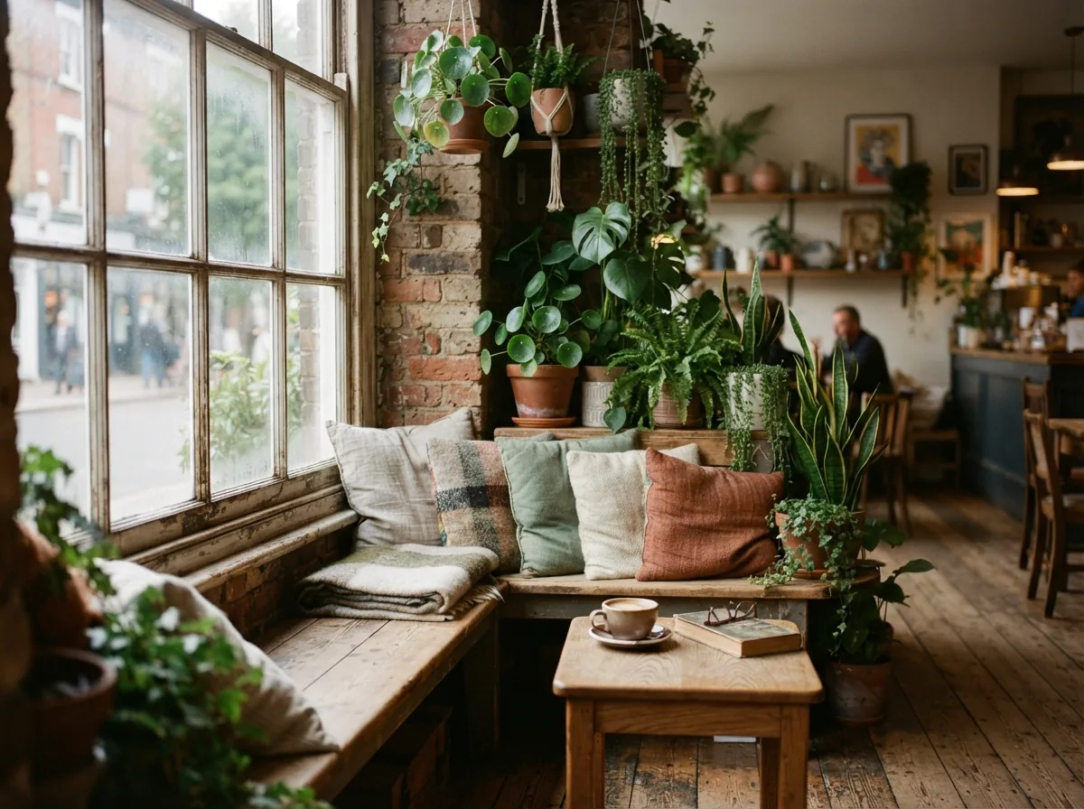 The quiet corner, a bench and a lot of plants