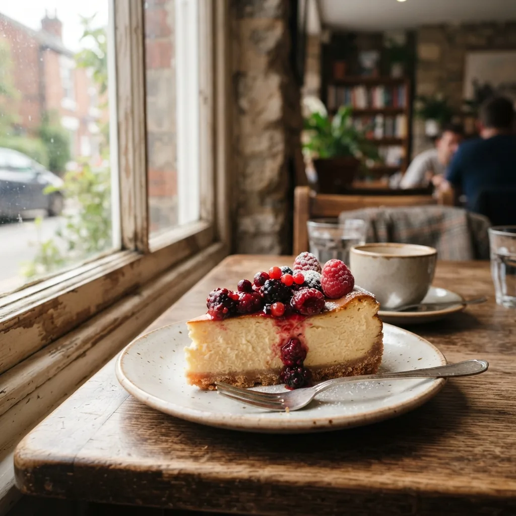 Cheesecake with a berry topping