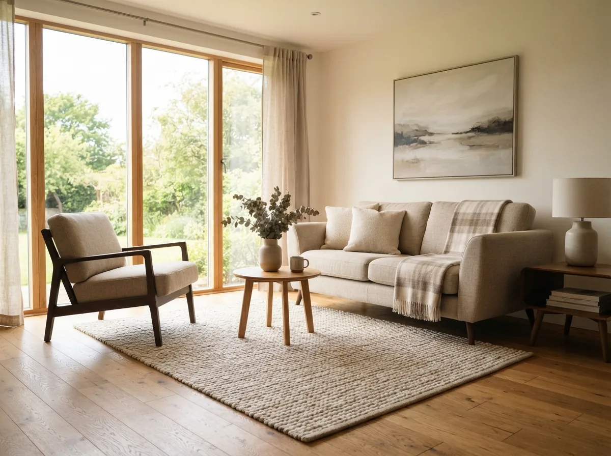 A sofa and an armchair set out for a couples session