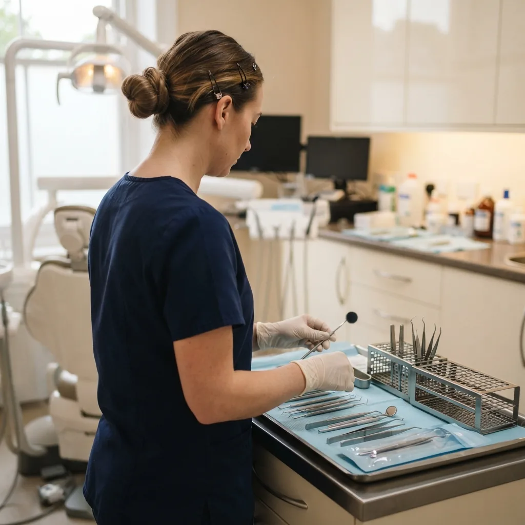 The dental hygienist at work