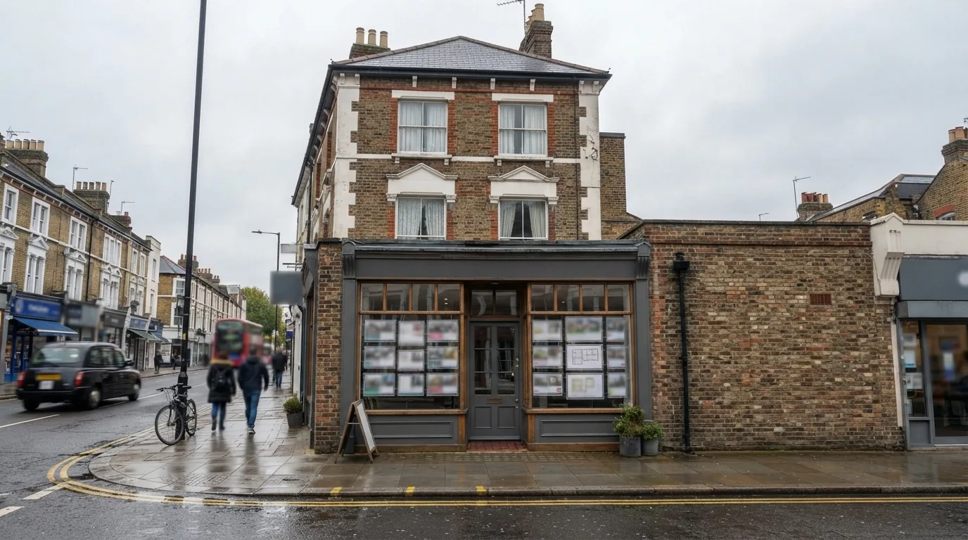 The agency office on the ground floor of a Victorian building