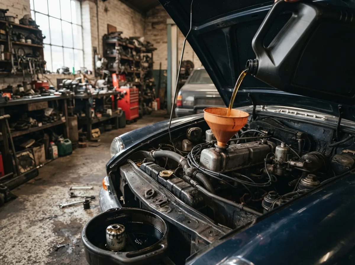 Fresh oil going in during a service