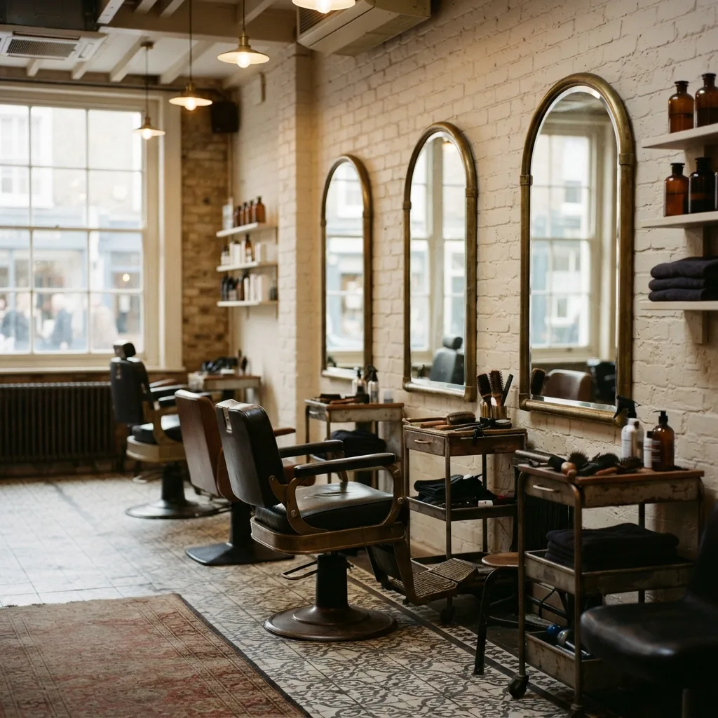 The salon floor — styling chairs facing the mirrors
