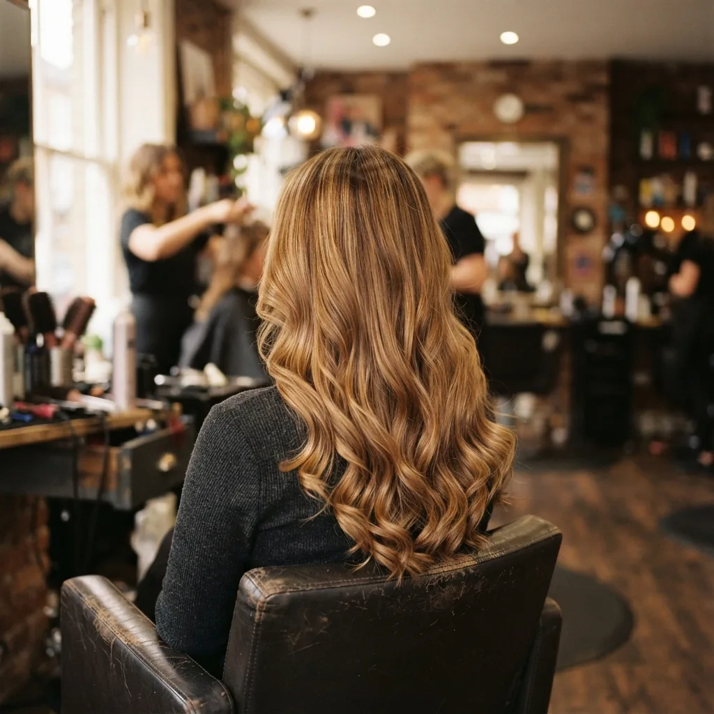 Long hair with a honey balayage