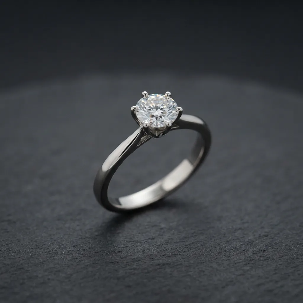 The Aurora engagement ring, a brilliant in white gold