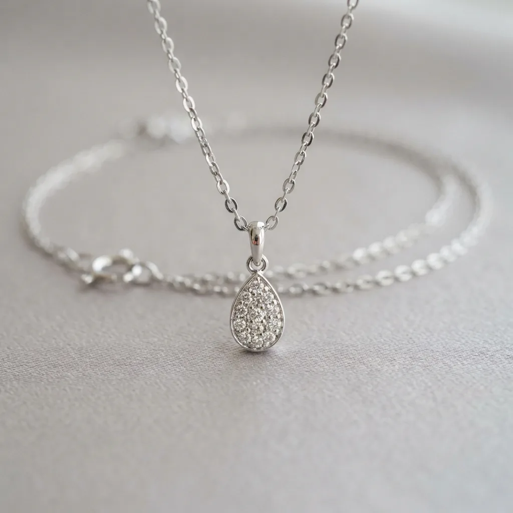 The Dewdrop pendant on a fine chain
