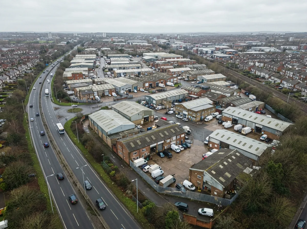 The industrial estate around the workshop from above