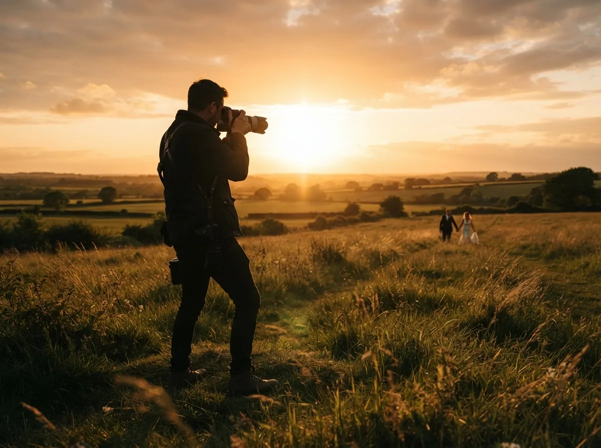 The photographer at work in evening light