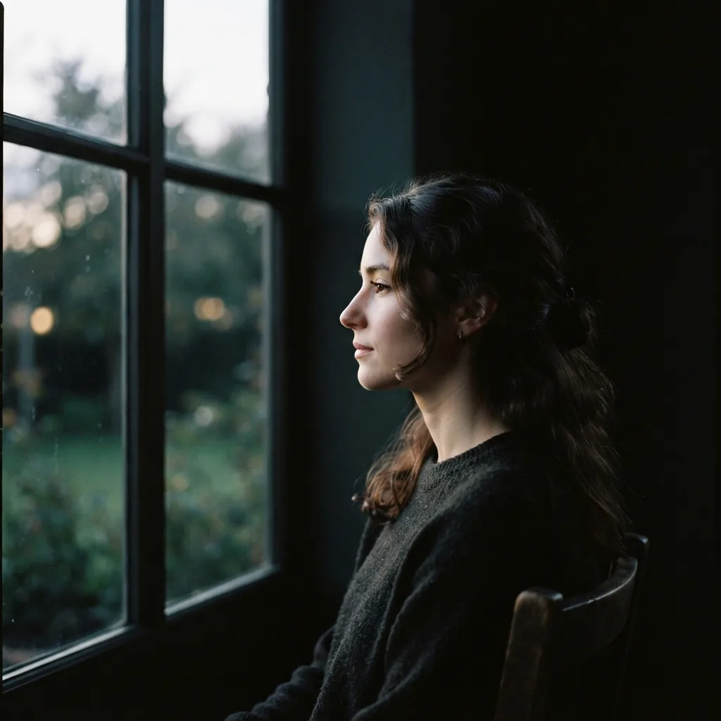 A profile portrait by a window in natural light