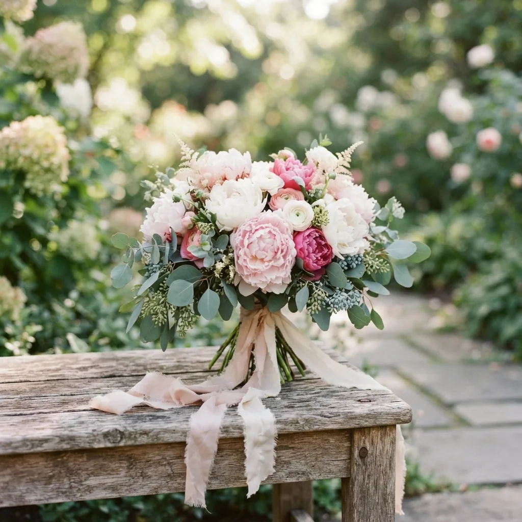 An outdoor ceremony seen from behind the guests