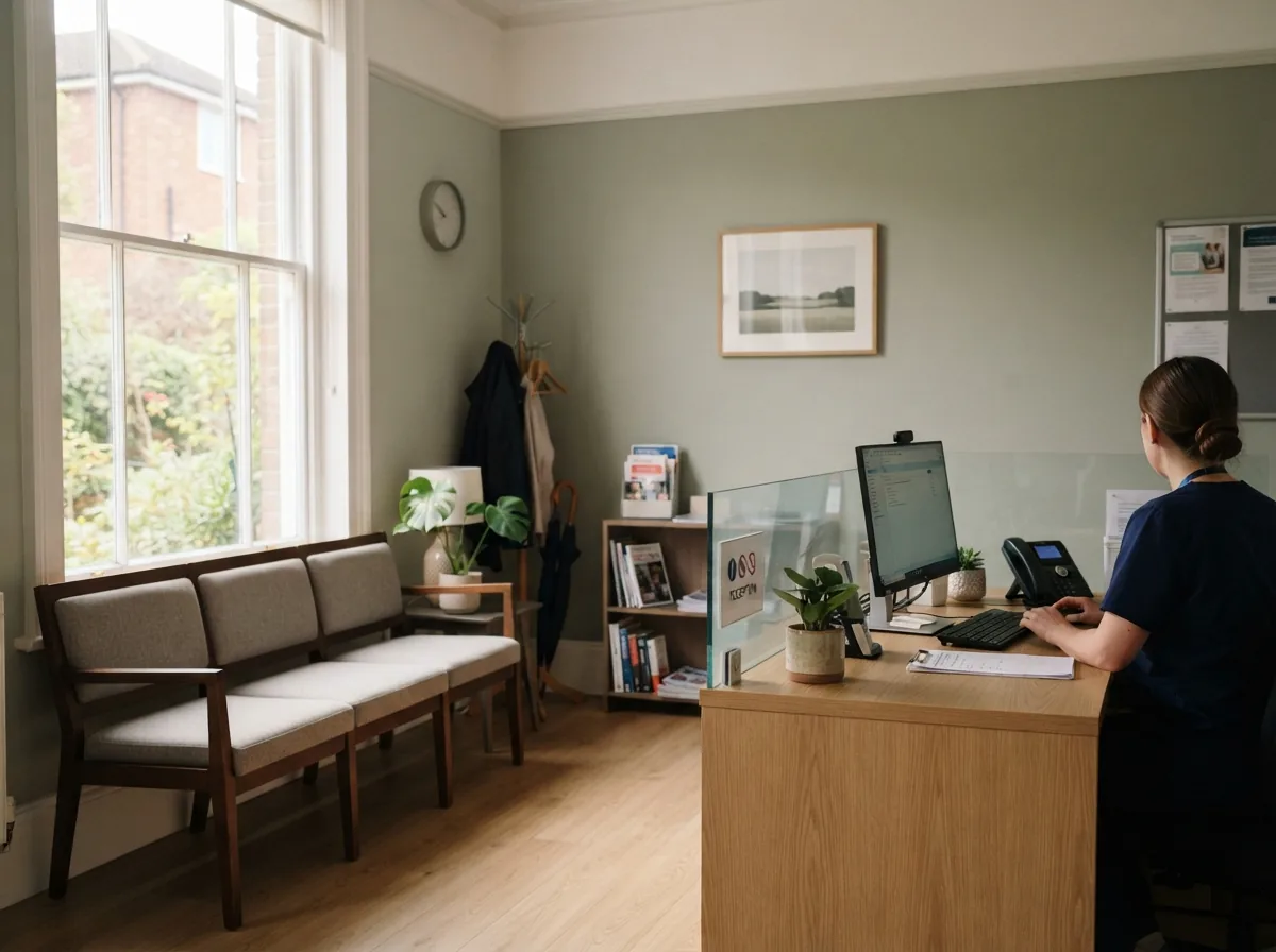 The reception desk, where appointments are booked