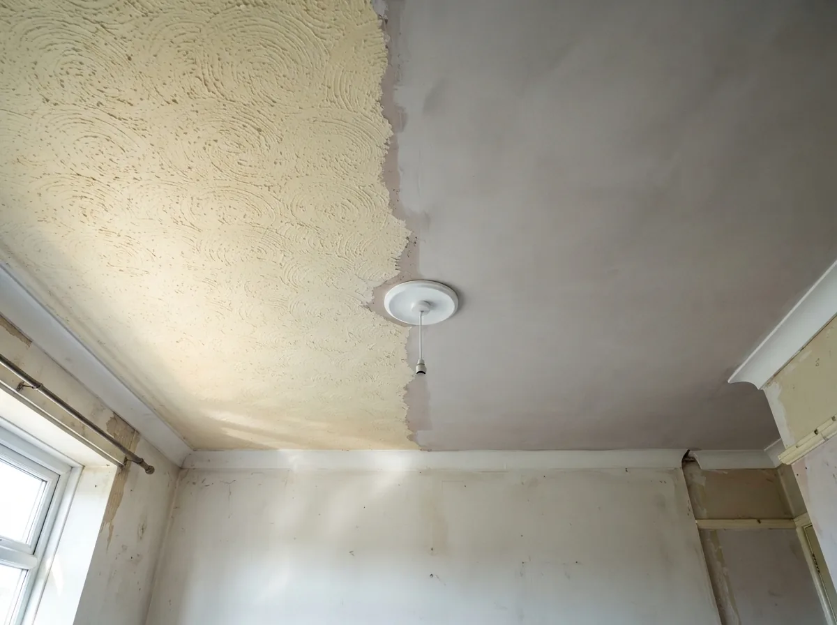 Plasterboard freshly fixed to studwork with taped joints, ready for skimming