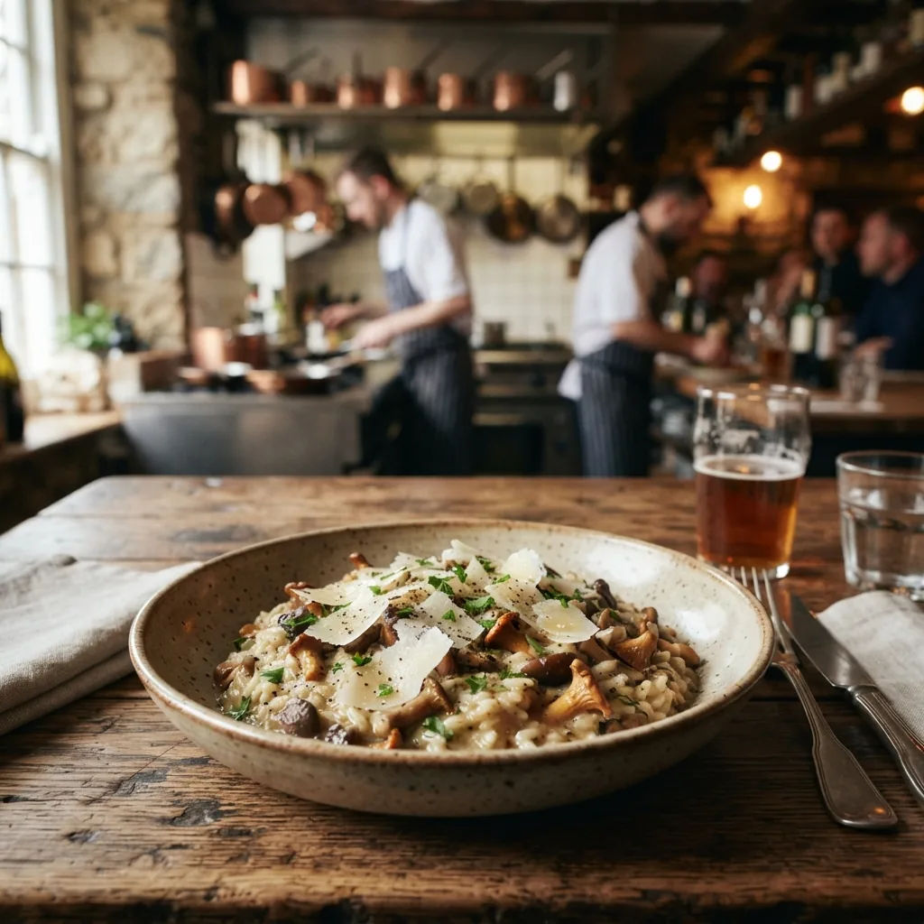 Wild mushroom risotto with parmesan