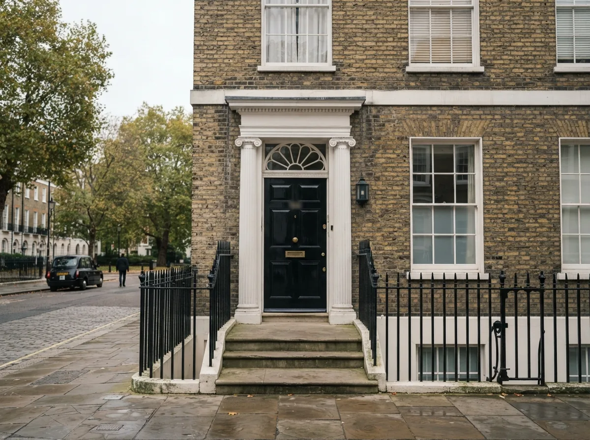 The entrance to the building