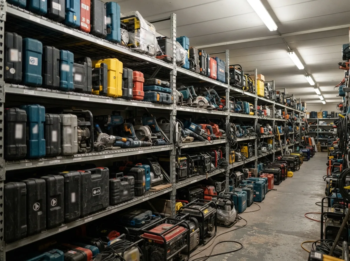 Racking in the store, power tools and machine cases