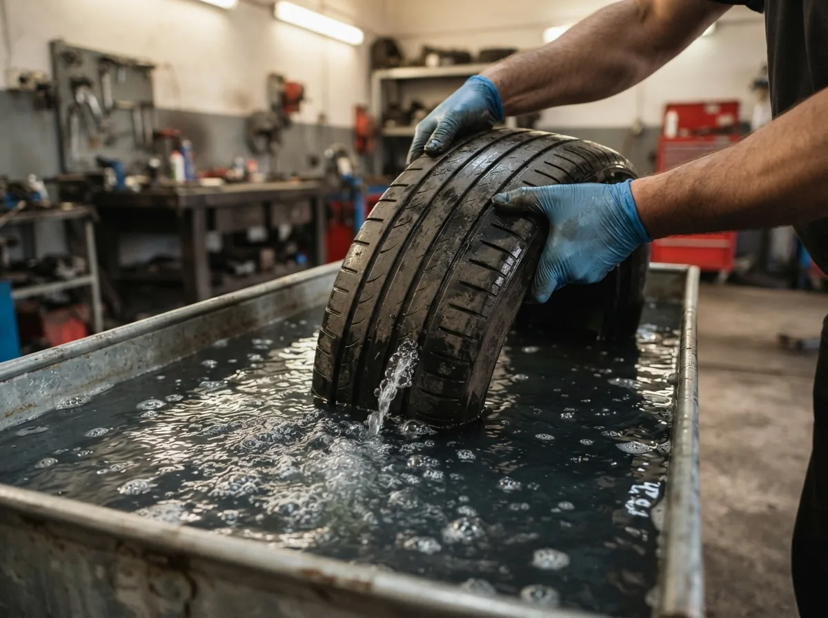 Finding a puncture in the water tank