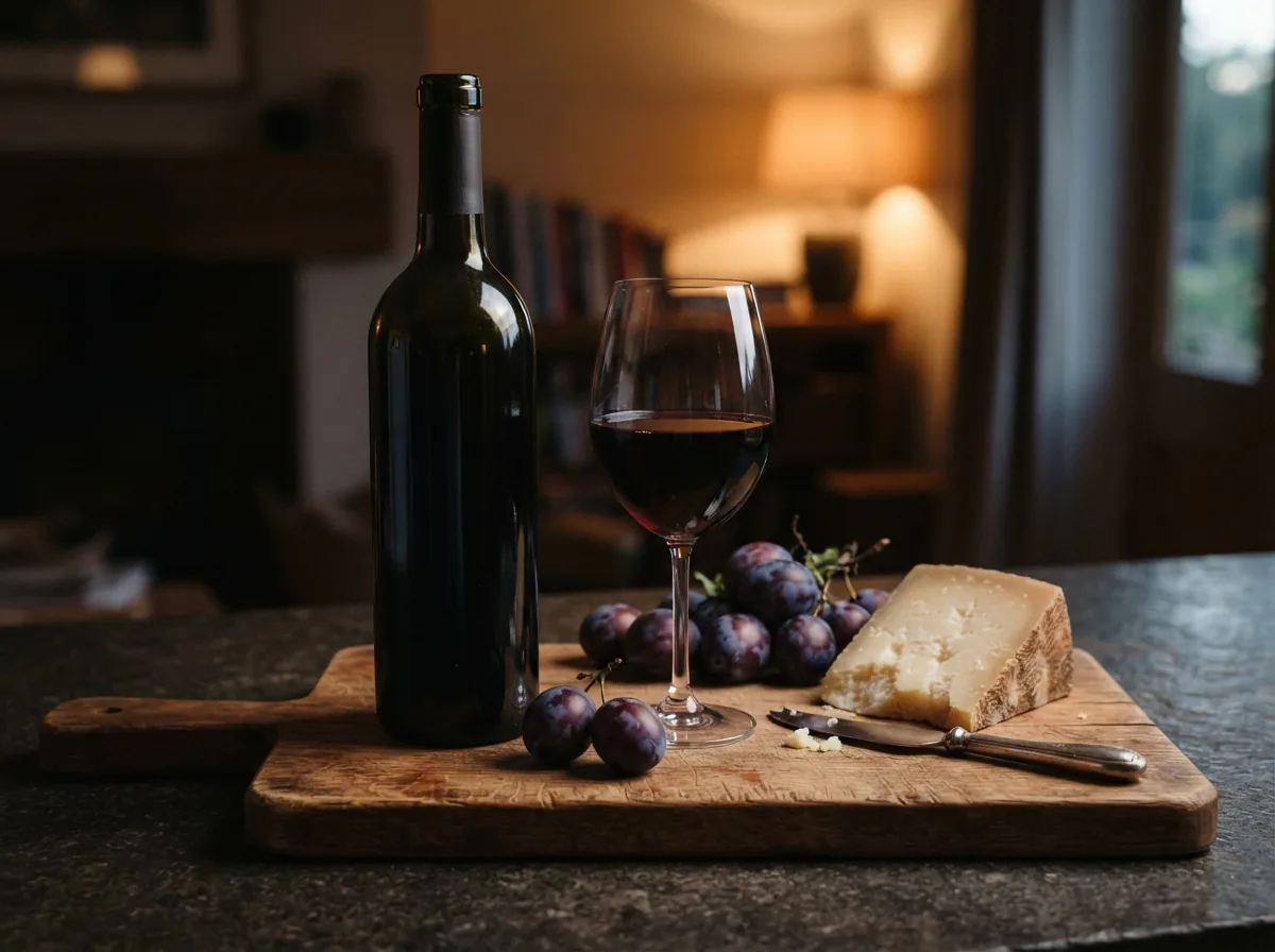 A bottle of the Rondo with a glass of red wine poured